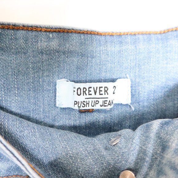F21 Push-up Butt Shaping High Waist Stretchy Destroyed Jeans 31 XL - Picture 7 of 9